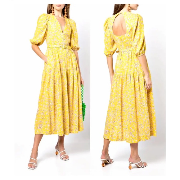 Nicholas Celie Hastings Floral Maxi Linen Dress Size 6 NWT - Picture 2 of 16